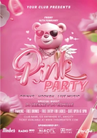 Maximalist Valentine Pink Party A4 template