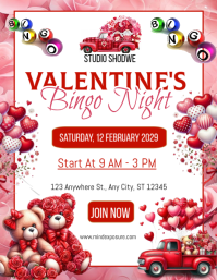Maximalist Valentines Bingo Night Invitation Flyer (us Letter) template