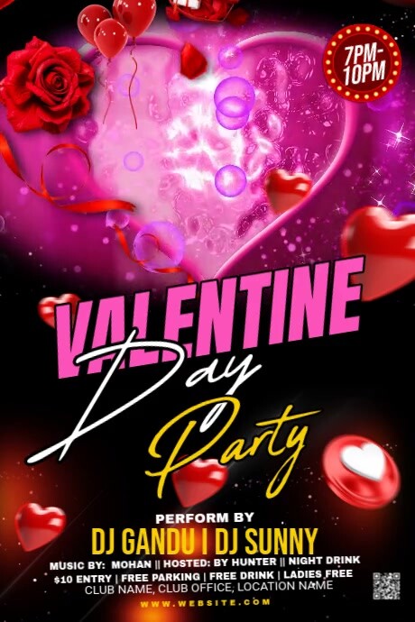 Maximalist Valentines Day Poster Poster template
