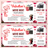 Maximalist Valentines Movie Night Admit Ticket Instagram Post template