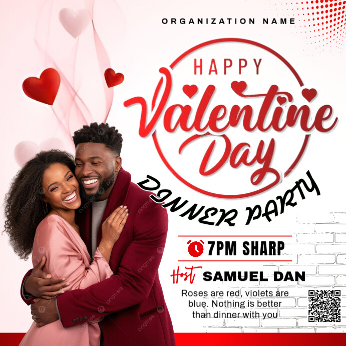 Maximalist Vals Day Dinner Party Square (1:1) template