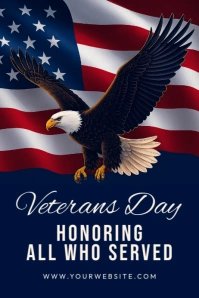 Maximalist Veterans Day Banner 4' × 6' template