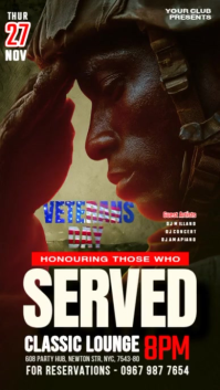 Maximalist Veterans Day Party Template Digital Display (9:16)