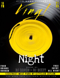 Maximalist Vinyl Night Party Flyer (us Letter) template