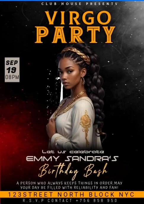 Maximalist Virgo Party A4 template