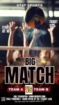 黑色 Sports Match เรื่องราวบน Instagram Template