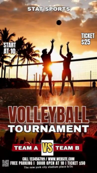 Maximalist Volleyball Tournament Instagram Story template