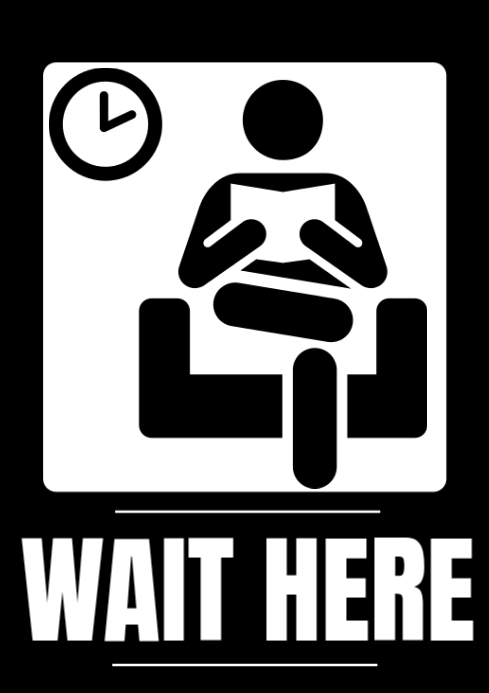 Black Waiting Area Sign A4 Template | PosterMyWall