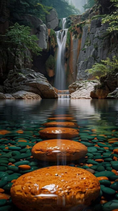 Maximalist Waterfall  Digital Display (9:16) template