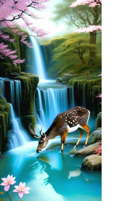 Maximalist Waterfall Digital Display (9:16) Template | PosterMyWall