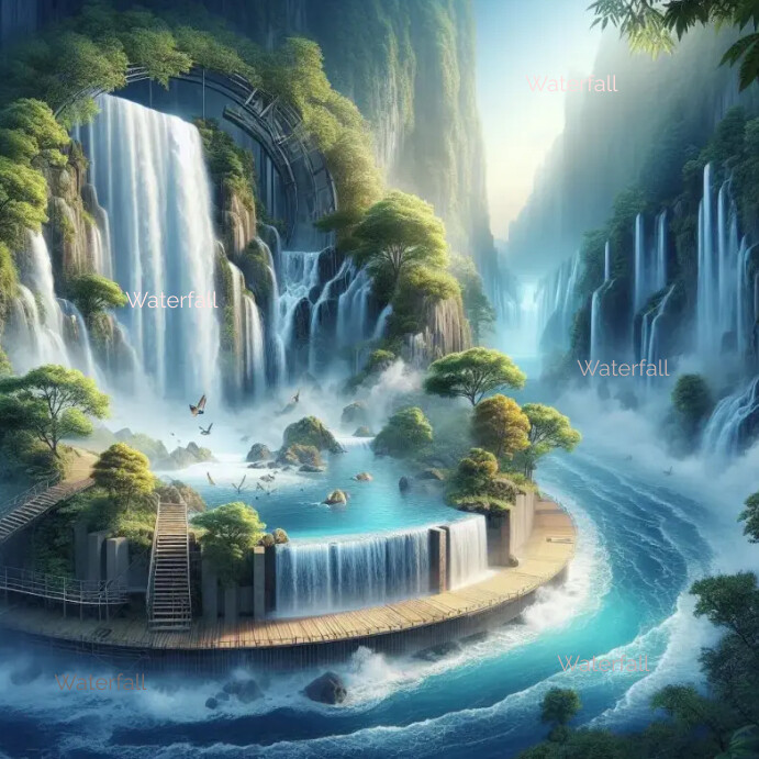 Plantilla de Maximalist Waterfall Instagram Post | PosterMyWall