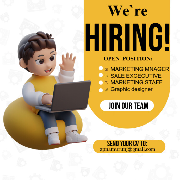 Maximalist We Are Hiring  Instagram Post template