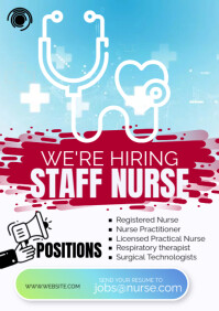 Blue Nurse Hiring A2 Template