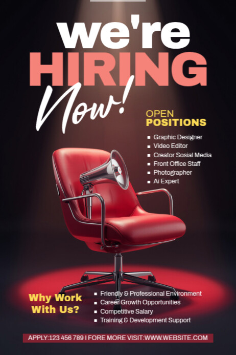 Maximalist We Are Hiring  Poster template
