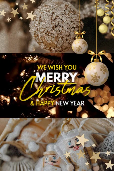 Maximalist We Wish You A Merry Christmas And A Happy New Year Poster ...