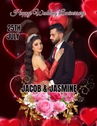 Maximalist Wedding Anniversary  Flyer (us Letter) template