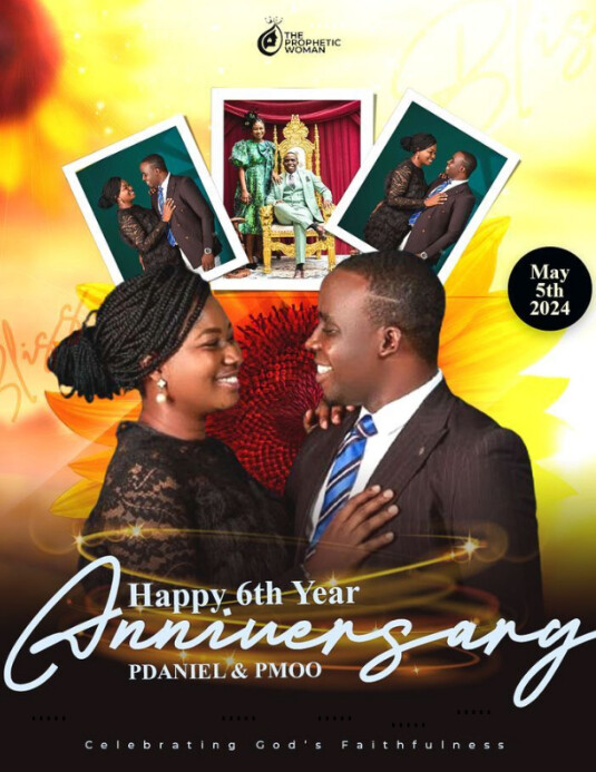 Maximalist Wedding Anniversary  Flyer (us Letter) template