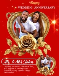 Maximalist Wedding Anniversary Flyer  Flyer (us Letter) Volante (Carta US) template