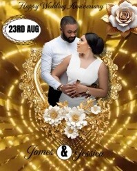 Maximalist Wedding Anniversary Flyer Template  Instagram Portrait