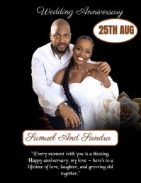 Maximalist Wedding Anniversary Video Flyer  Flyer (us Letter) template
