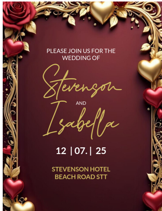 Maximalist Wedding Invitation Template  Flyer (us Letter) 传单(美国信函)