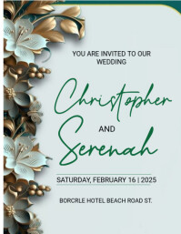 Maximalist Wedding Invitation Template  Flyer (us Letter)