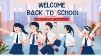Maximalist Welcome Back To School  Digital Display (16:9) template