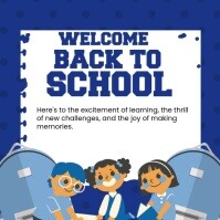 Maximalist Welcome Back To School Instagram Post template