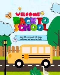 Maximalist Welcome Back To School Instagram Portrait template