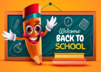 Maximalist Welcome Back To School  Postcard template