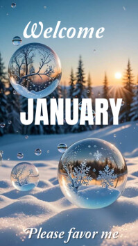 Blå Welcome January 2025 Digitalt display Template