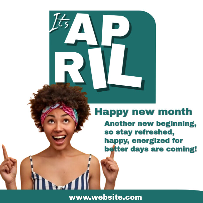 Maximalist Welcome To April Flyer Instagram Post Template | PosterMyWall