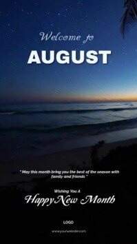 Maximalist Welcome To August Happy New Month Instagram Story template