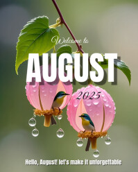 Maximalist Welcome To August  Instagram Portrait template