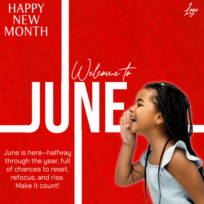 Maximalist Welcome To June Instagram Post Template | PosterMyWall