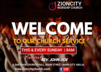 Maximalist Welcome To Our Church Service  Postcard Postal template