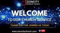 Maximalist Welcome To Our Church Service  Twitter Post template
