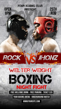 Maximalist Welter Weight Boxing Night Fight Instagram Story template