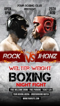 Maximalist Welter Weight Boxing Night Fight Instagram Story template