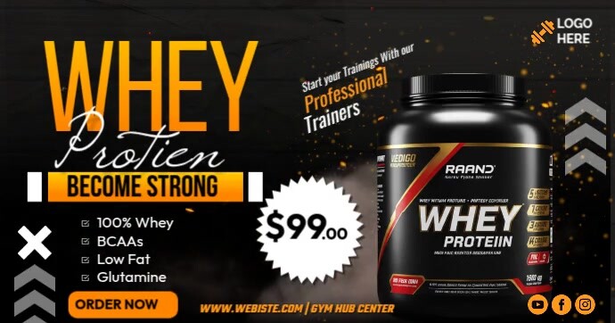 Maximalist Whey Protien Facebook Shared Image template