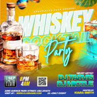 Whiskey Cocktail Party Сообщение Instagram Template