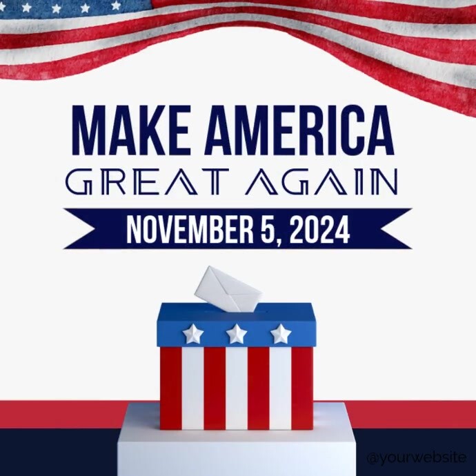 Maximalist White And Blue Bold Happy Election Day Instagram Post ...