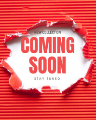 Maximalist White And Red Torn Paper New Collection Fashion Instagram Post Instagram Portrait template