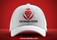 Maximalist White Cap Logo Mockup Postcard template