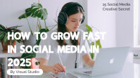 Maximalist White Futuristic Social Media Growth 2025 Youtube Thumbnail template