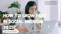 Maximalist White Futuristic Social Media Growth 2025 Youtube Thumbnail template