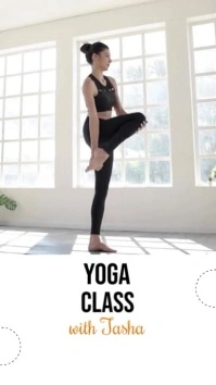 Maximalist White Minimalist Yoga Mobile Video Digital Display (9:16) template