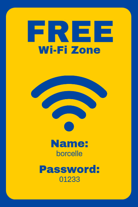 Maximalist Wifi Zone Poster template