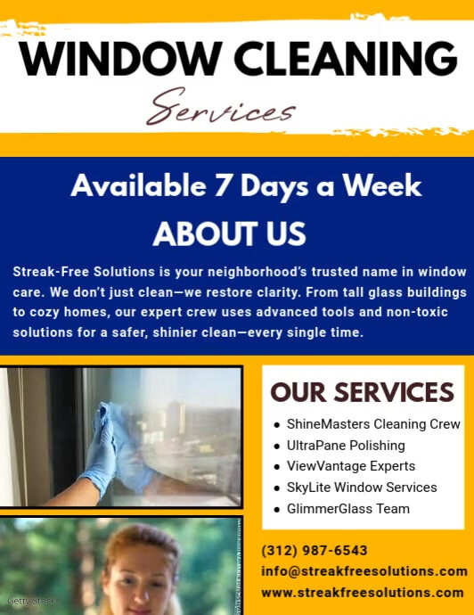 Maximalist Window Cleaning Flyer  Flyer (us Letter) template