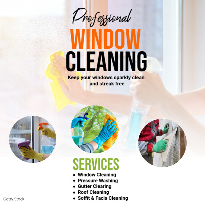 Maximalist Window Cleaning Instagram Post Template | PosterMyWall